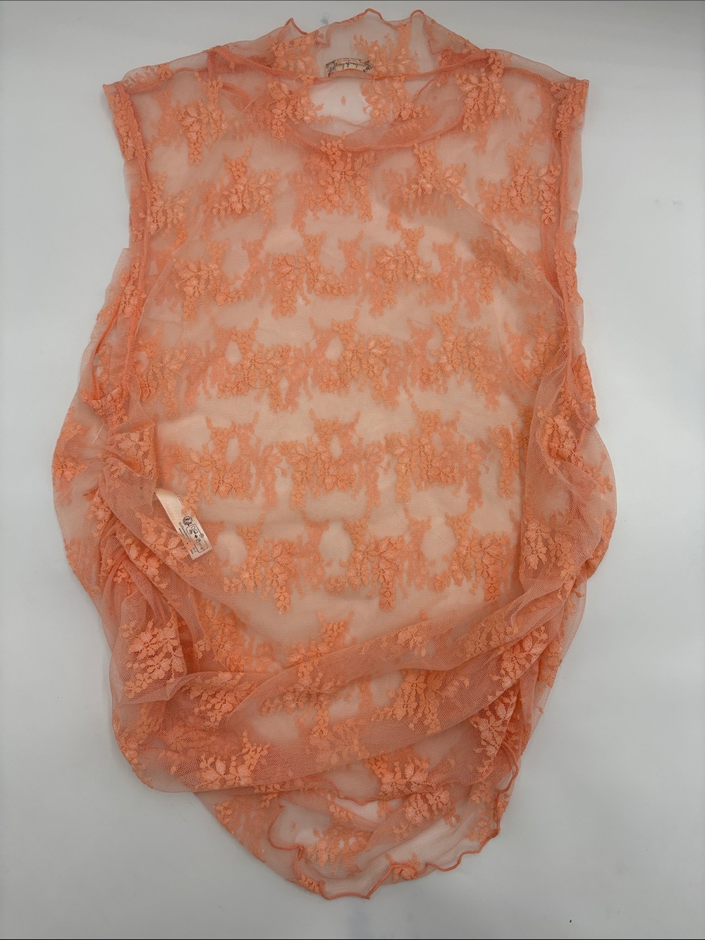 Intimately x Free People Nice Try Mesh Floral Muscle Tank in Coral - Picture 4 of 6
